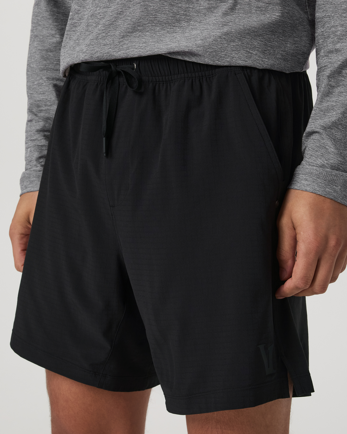 Men Vuori HardKore Short Lined 7" Men's Black Performance Shorts