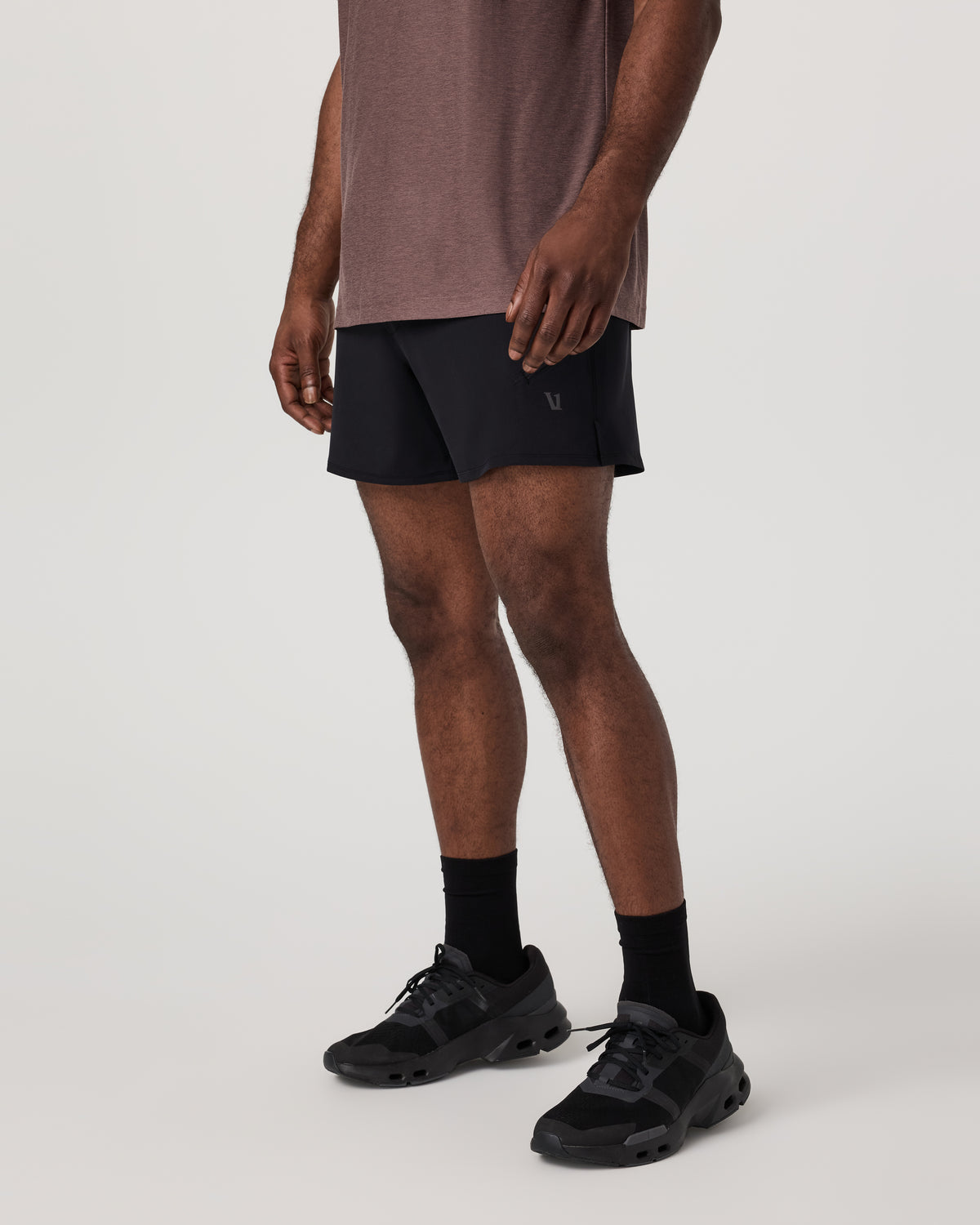 Men Vuori Qualify Short Lined 5" Men's Black Performance Shorts