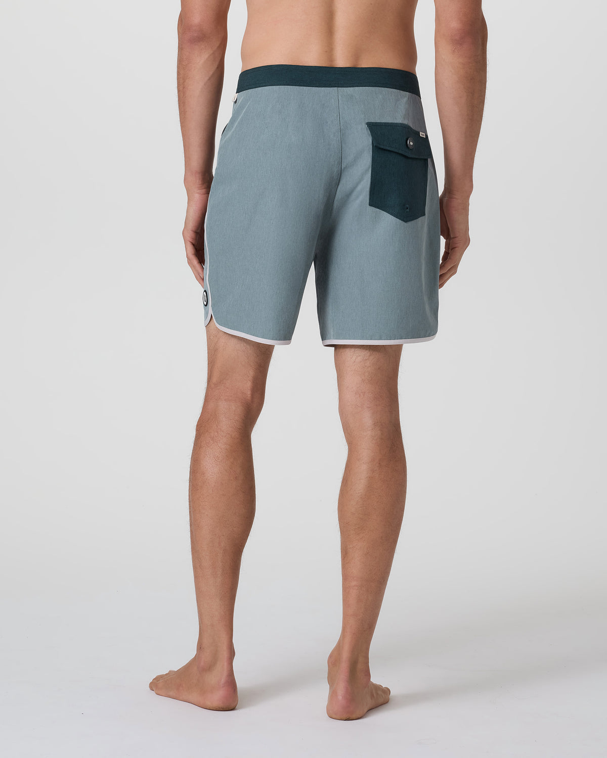 Men Vuori Cruise Boardshort Dusty Blue Linen Texture