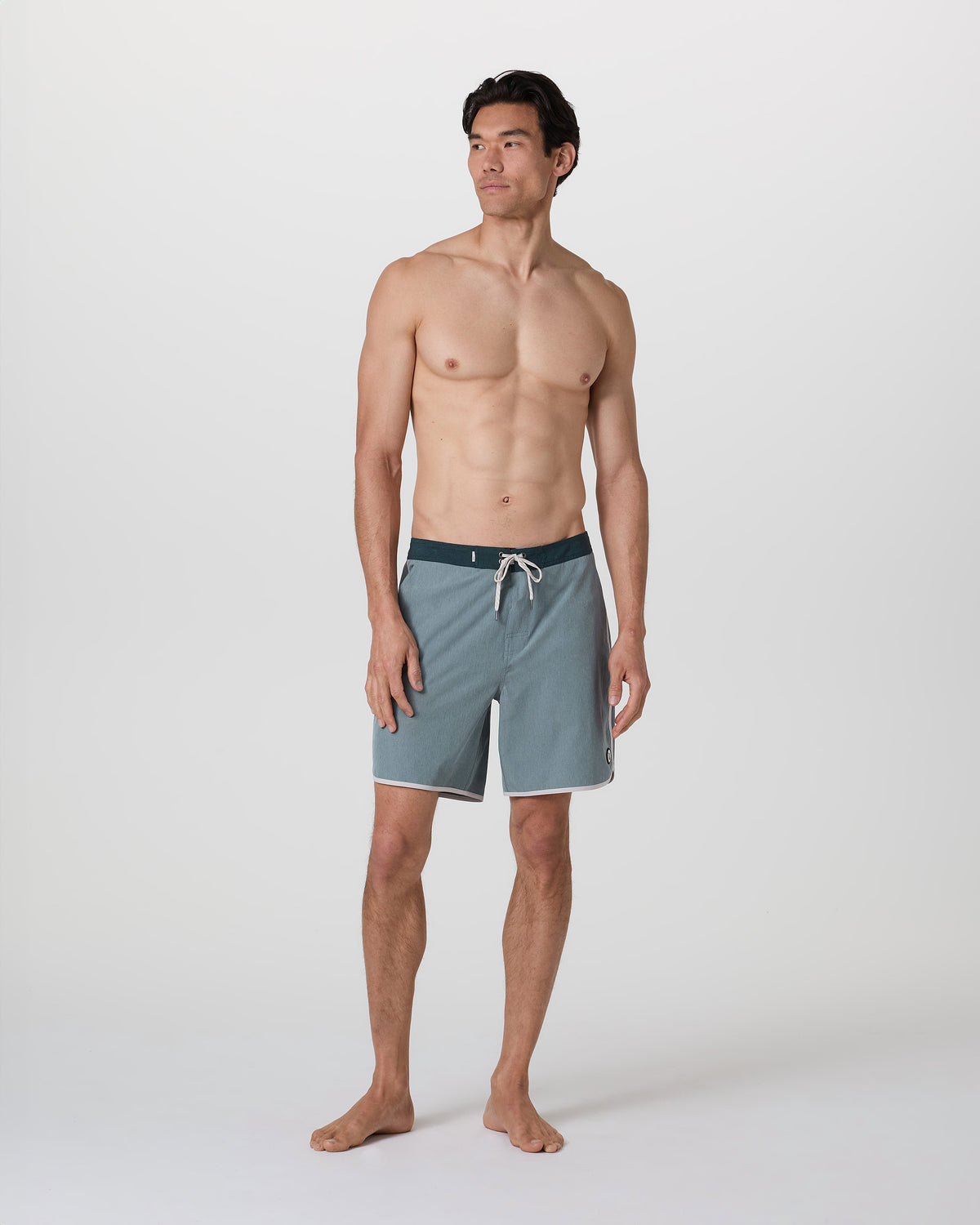 Men Vuori Cruise Boardshort Dusty Blue Linen Texture