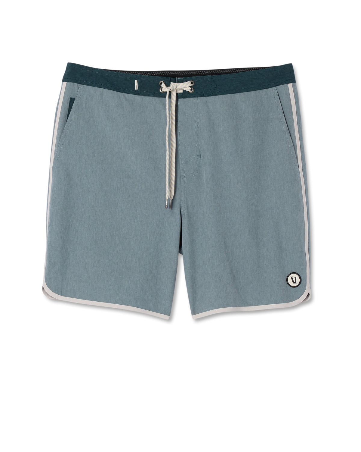 Men Vuori Cruise Boardshort Dusty Blue Linen Texture
