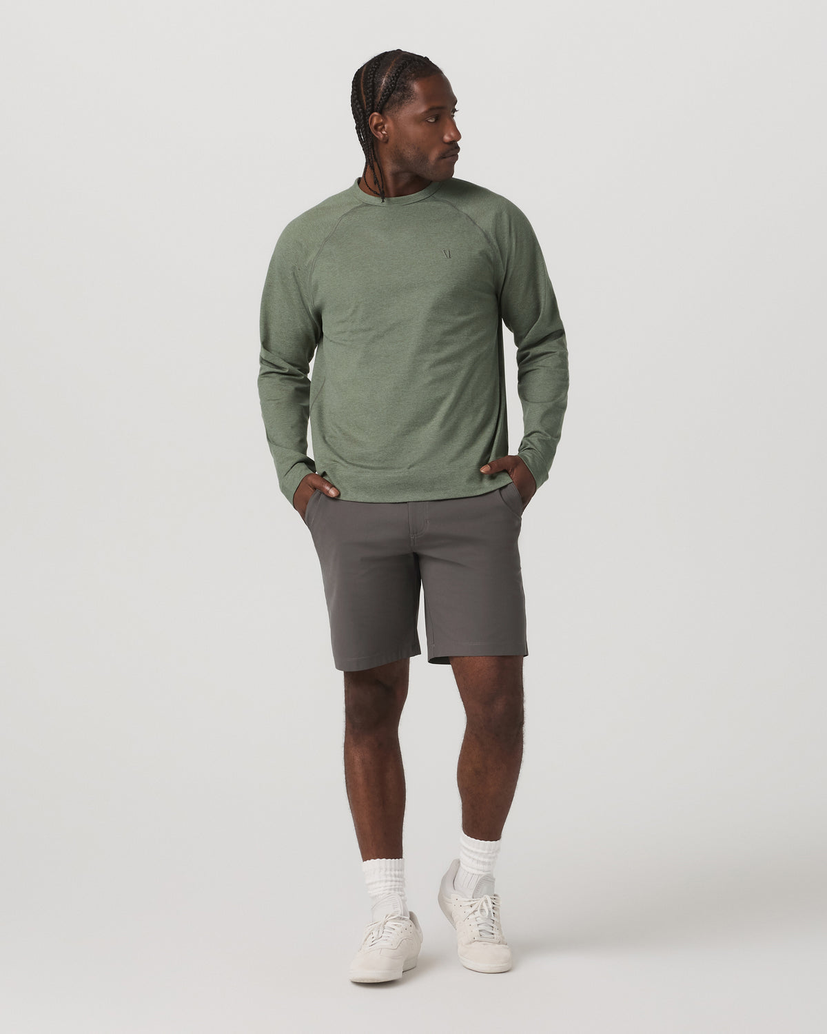 Men Vuori Meta Short 8" Men's Warm Grey Classic Chino Shorts