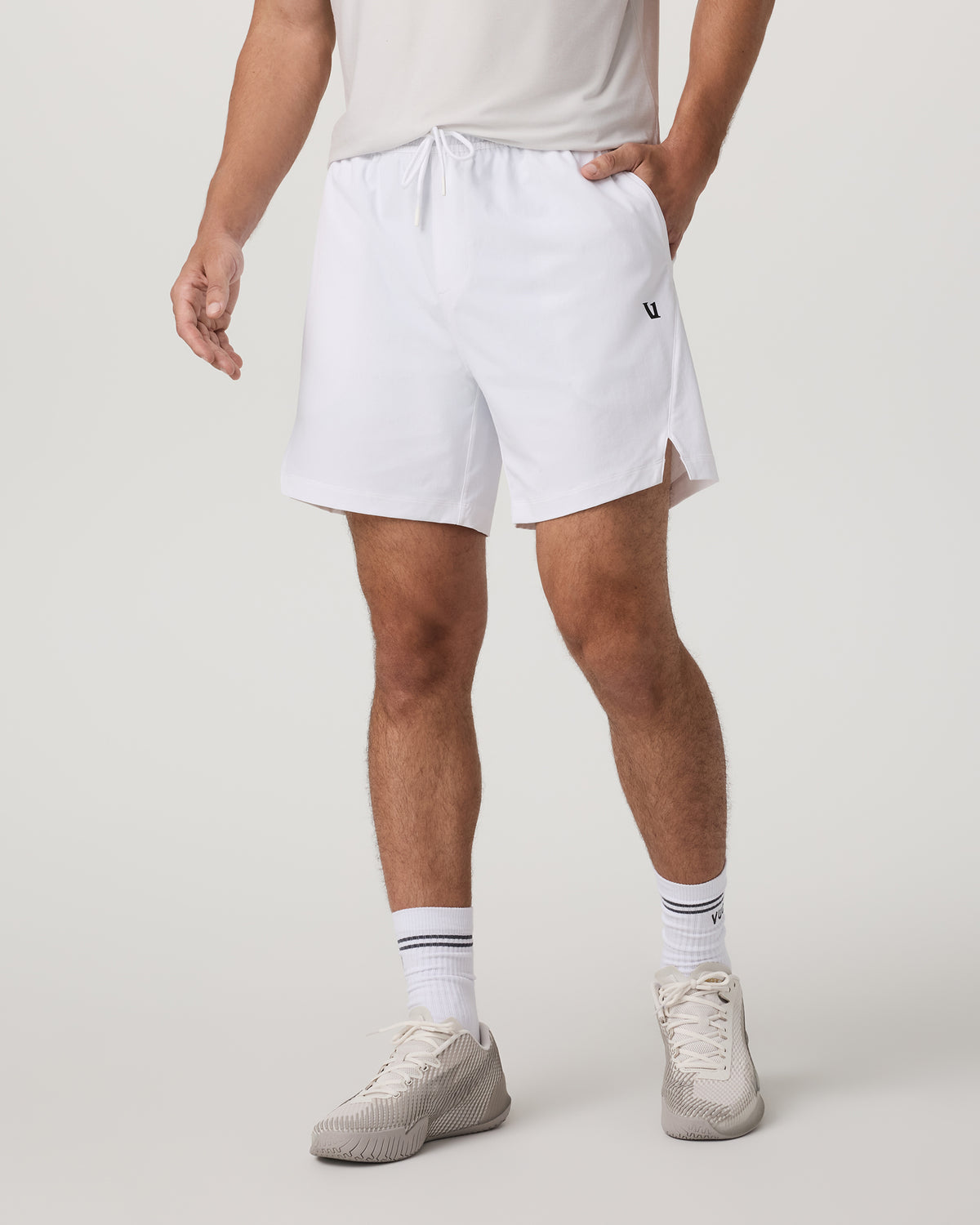 Men Vuori Crosscourt Short Unlined 7" Men's White Tennis Shorts