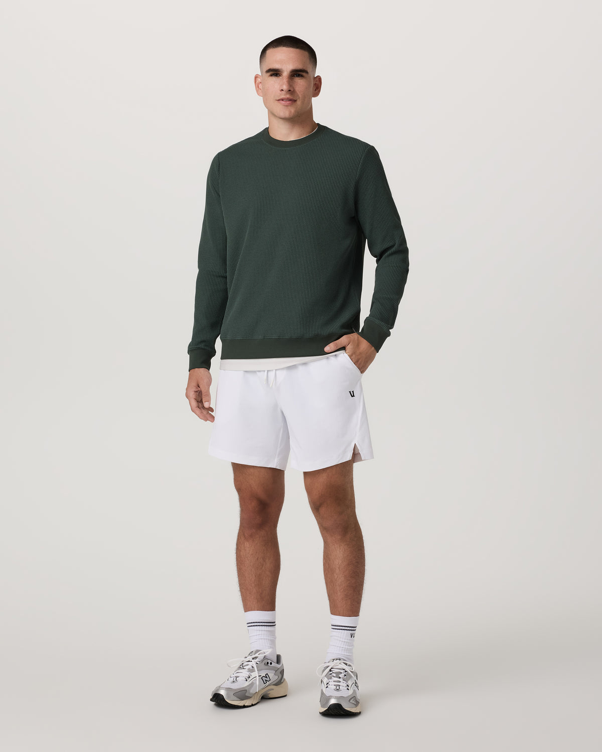 Men Vuori Crosscourt Short Unlined 7" Men's White Tennis Shorts