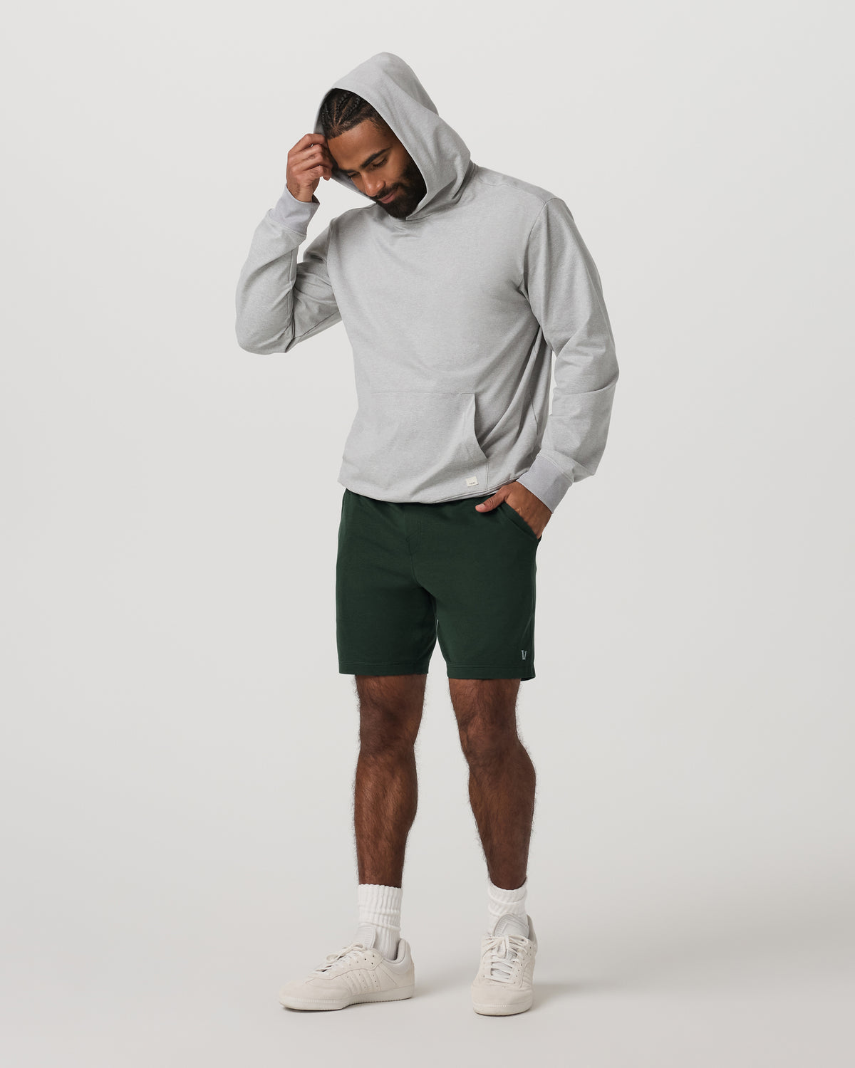 Men Vuori Ponto Performance Short 7" Men's Spruce Heather Shorts