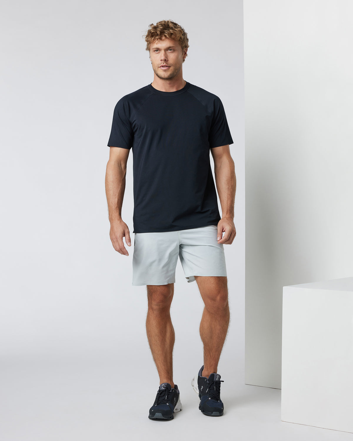 Men Vuori Domain Performance Short Sky Grey Workout Shorts