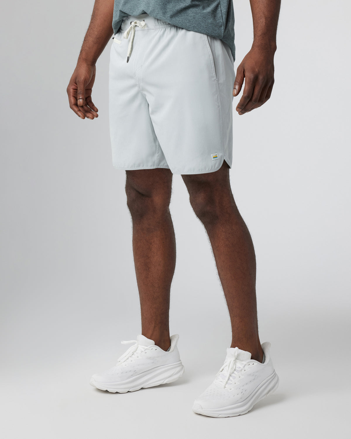 Men Vuori Banks Short Sky Grey Linen Texture Active Shorts