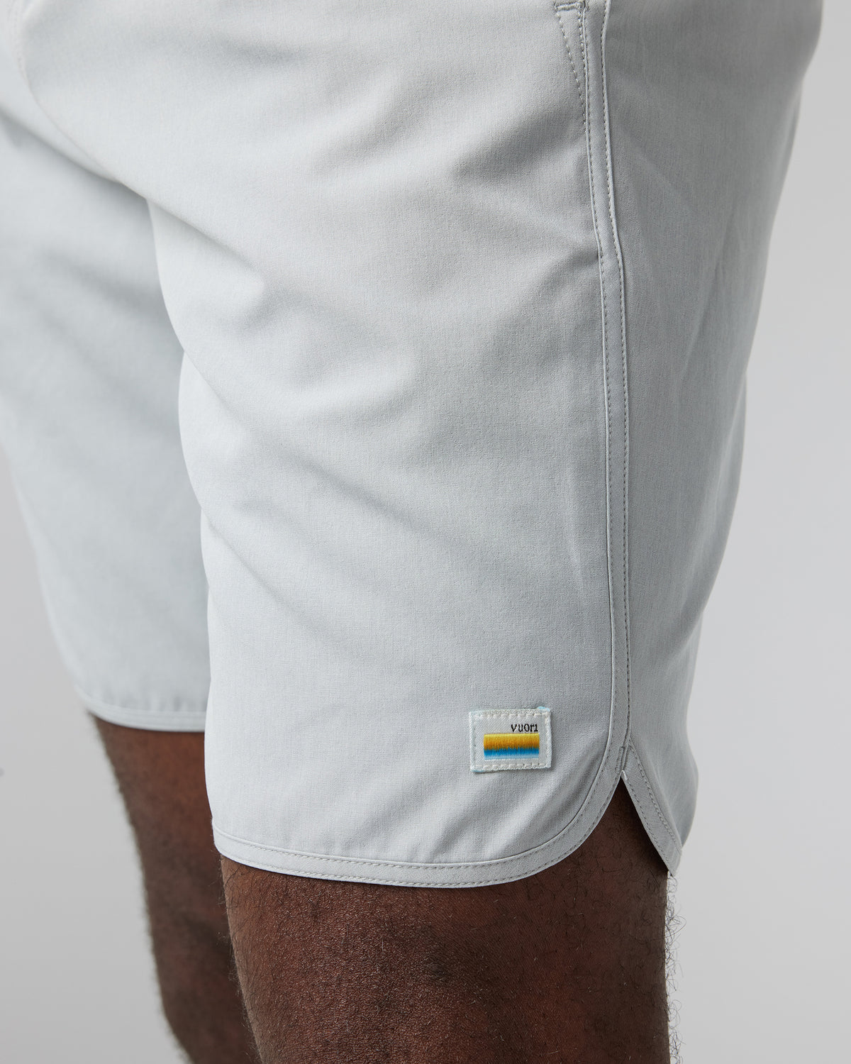 Men Vuori Banks Short Sky Grey Linen Texture Active Shorts