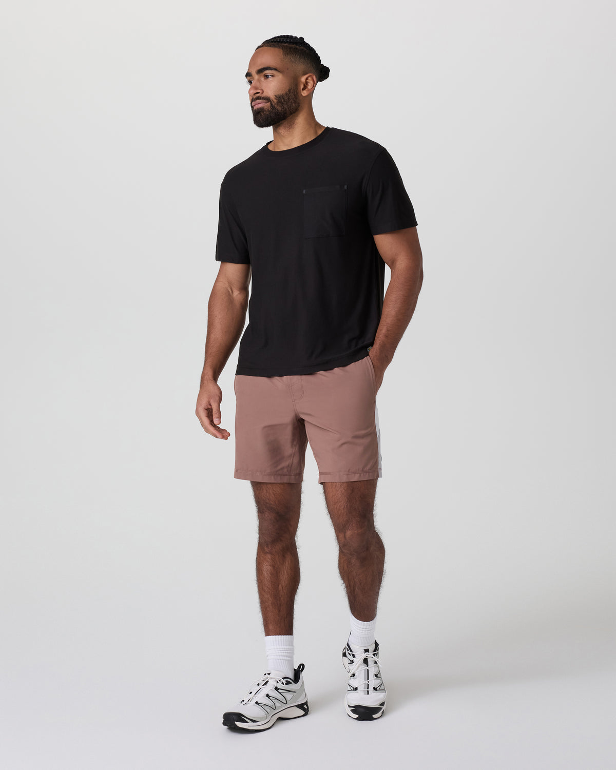 Men Vuori Kore Short X2 Lined Classic Fit 7" Sedona Brown/Salt/Amethyst Grey