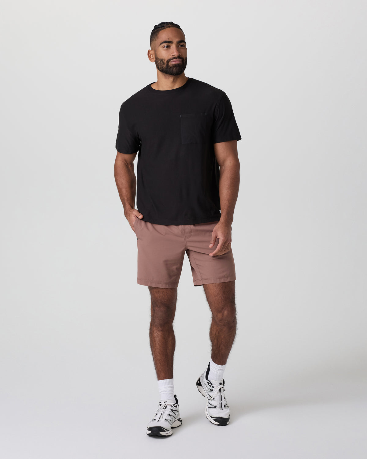 Men Vuori Kore Short X2 Lined Classic Fit 7" Sedona Brown/Salt/Amethyst Grey