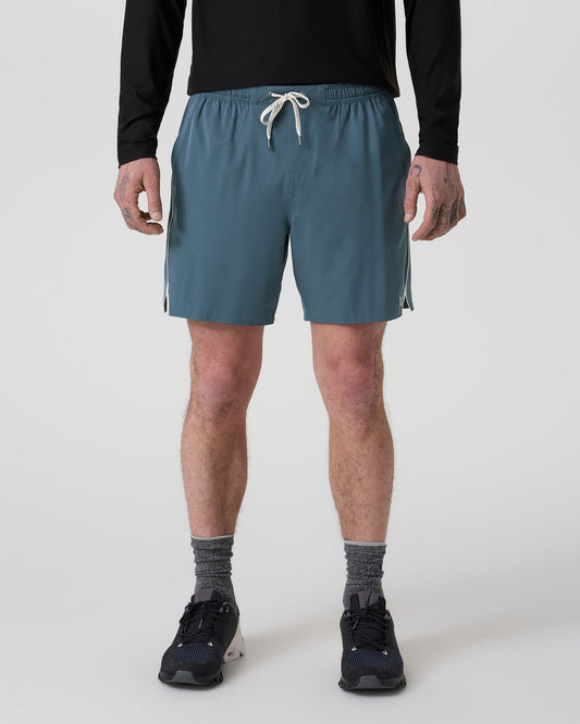 Men Vuori Trail Short 2.0 Pacific/Heather Grey Running Shorts