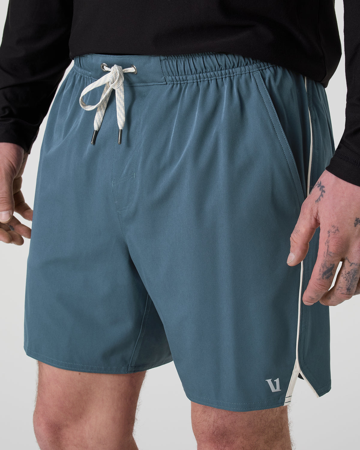 Men Vuori Trail Short 2.0 Pacific/Heather Grey Running Shorts