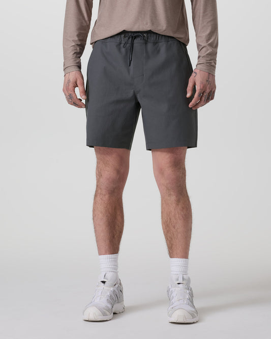 Men Vuori Cascade Crinkle Elastic Waist Short Classic Fit 8" Charcoal