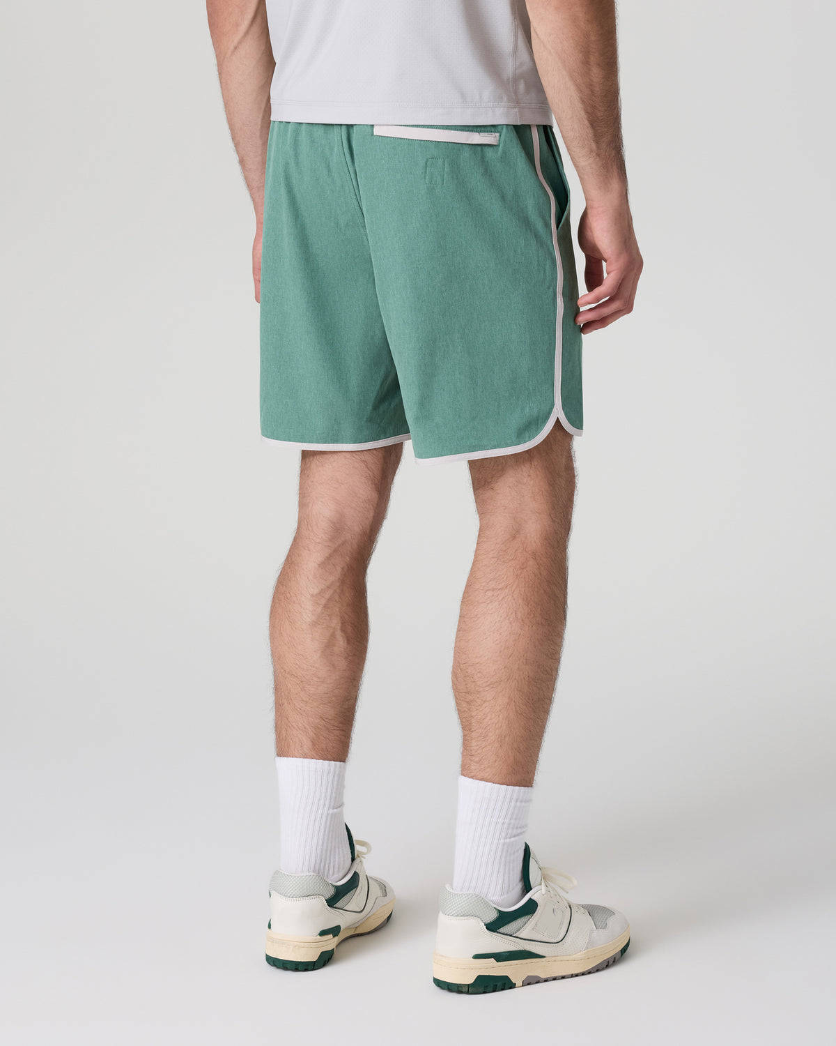 Men Vuori Banks Short Hedge Green Linen Texture