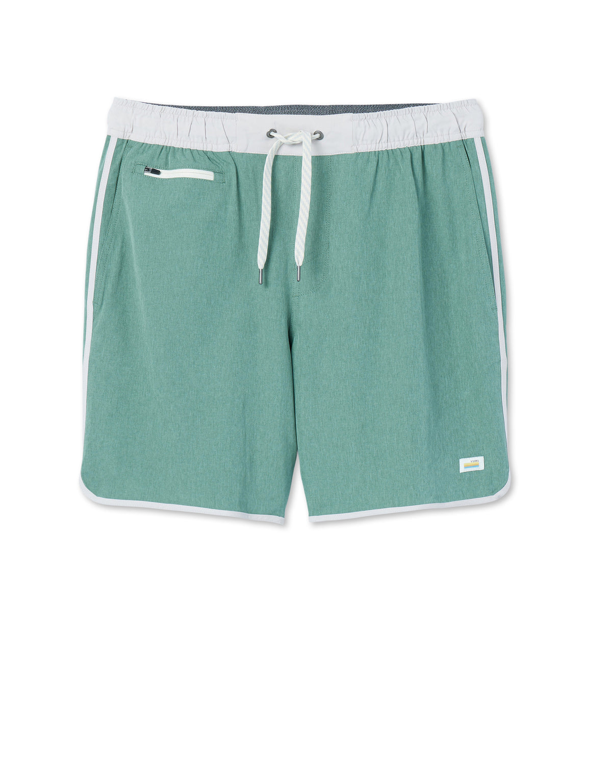 Men Vuori Banks Short Hedge Green Linen Texture