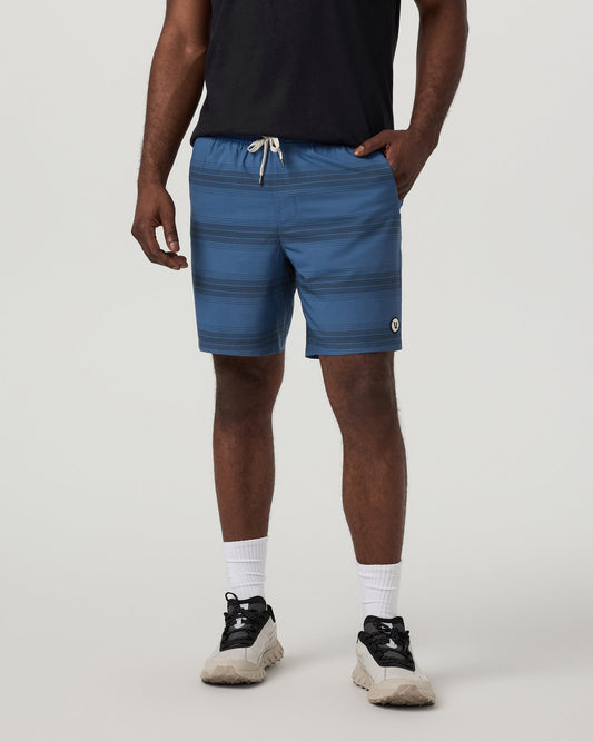 Men Vuori Kore Short Lined 7" Sea Gradient Stripe Athletic Shorts