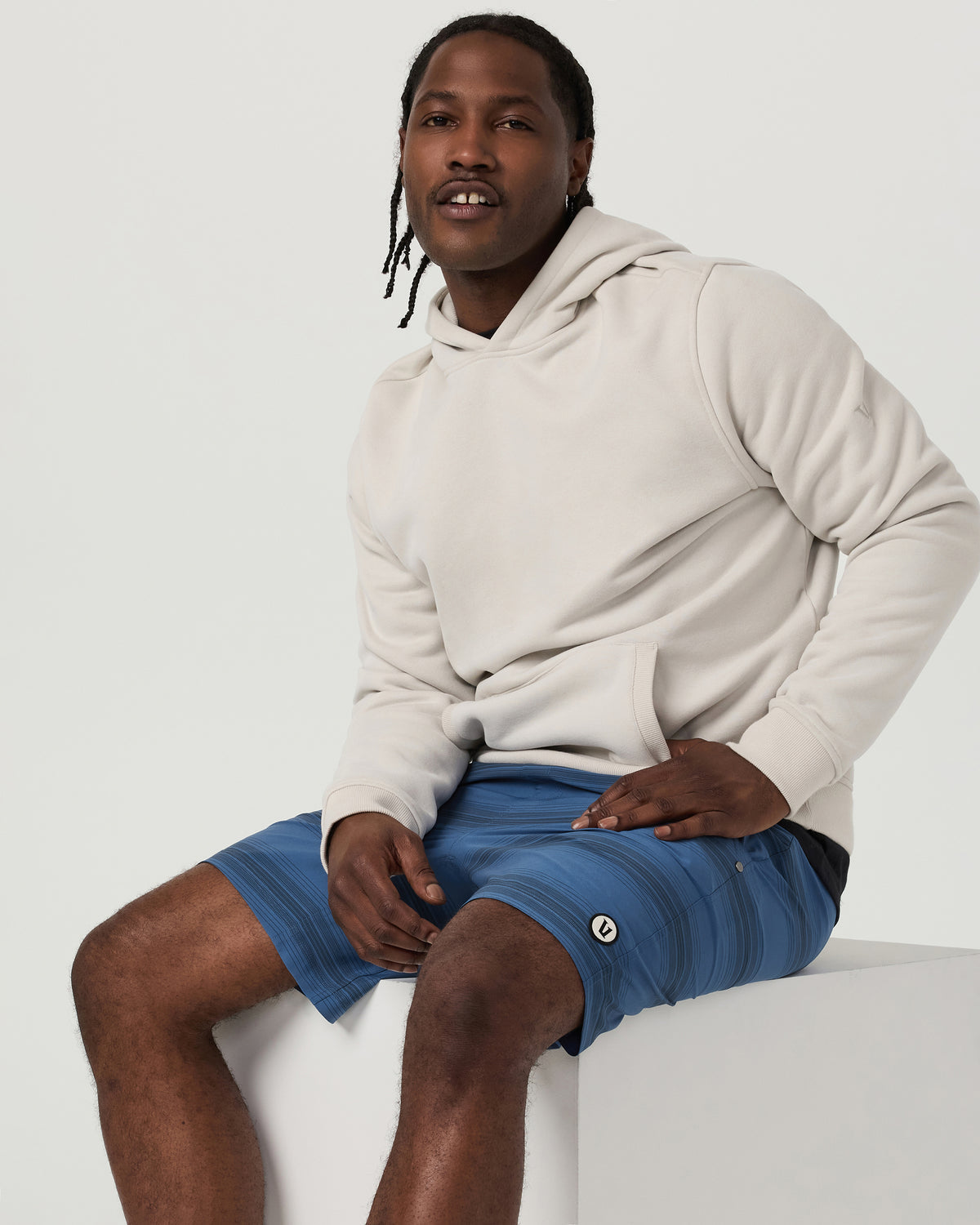 Men Vuori Kore Short Lined 7" Sea Gradient Stripe Athletic Shorts
