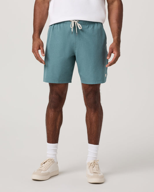 Men Vuori Banks Session Short Unlined 7" Bluegrass Linen Texture