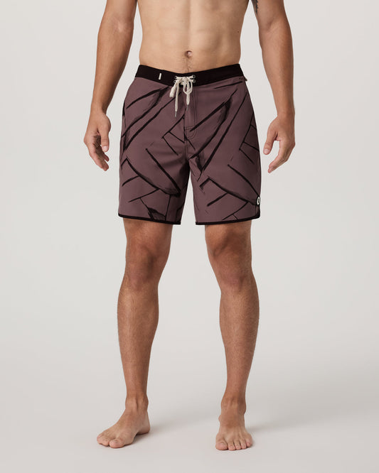 Men Vuori Cruise Boardshort Men's Dusty Plum Thatch Boardshorts