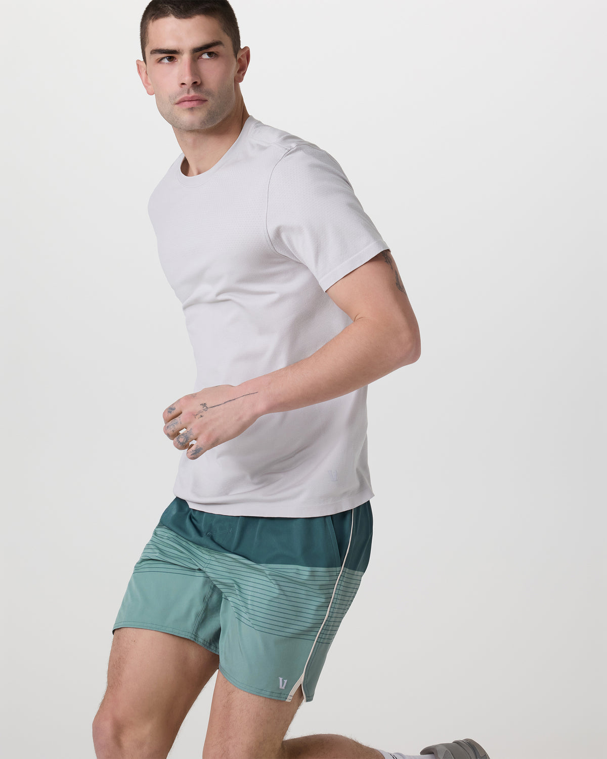 Men Vuori Trail Short 2.0 Light Deep Sea Stripe/Salt