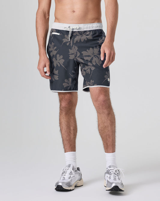Men Vuori Banks Short Dark Pewter Plumeria Athletic Shorts