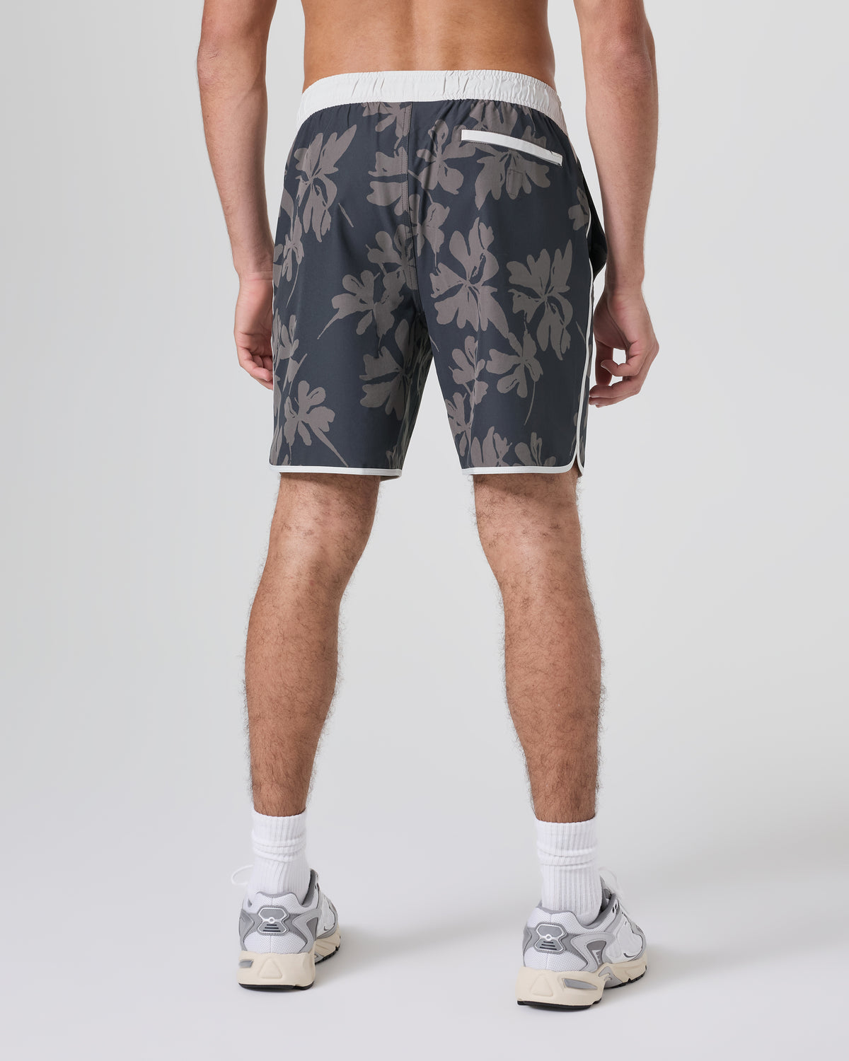 Men Vuori Banks Short Dark Pewter Plumeria Athletic Shorts