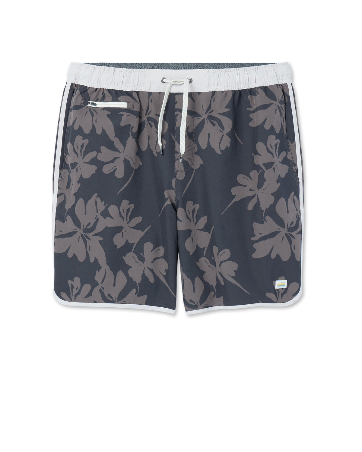 Men Vuori Banks Short Dark Pewter Plumeria Athletic Shorts