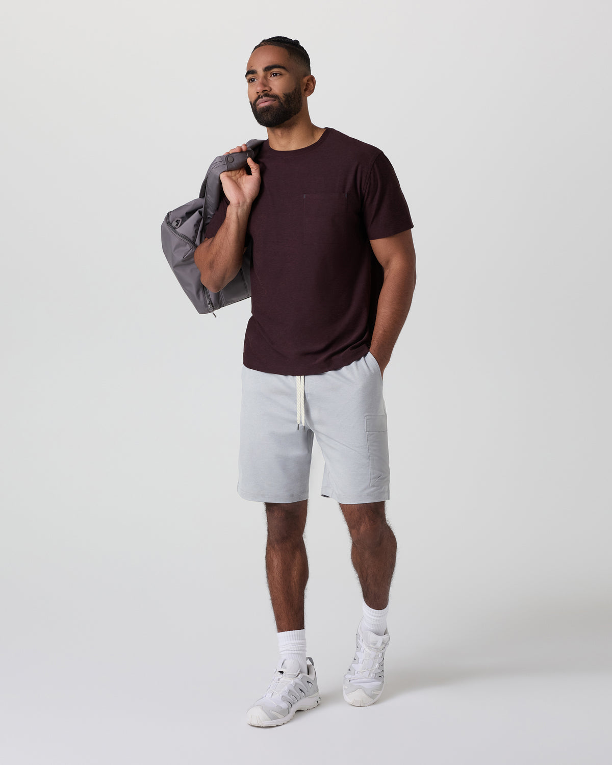 Men Vuori Sunday Performance Utility Short Classic Fit 8" Platinum Heather