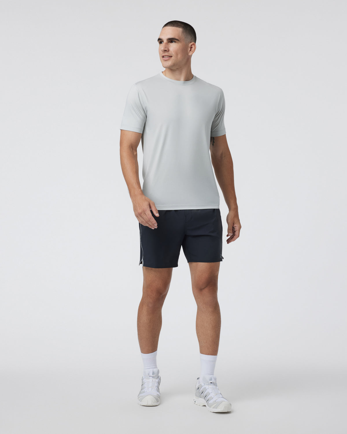 Men Vuori Trail Short 2.0 Black/Heather Grey Running Shorts