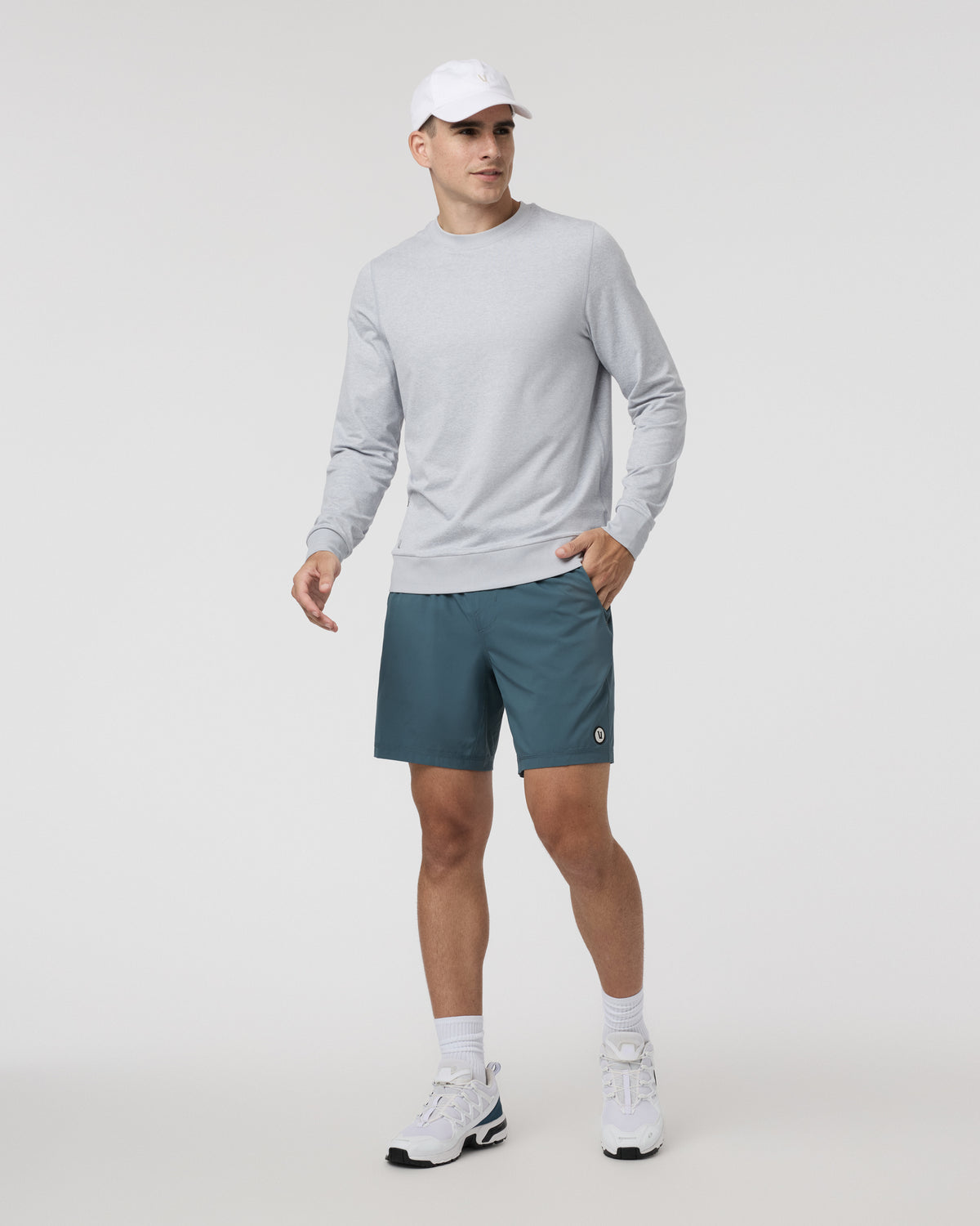 Men Vuori Kore Short Unlined 7" Light Deep Sea Athletic Shorts