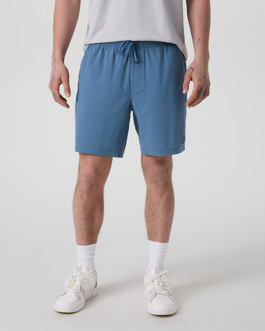 Men Vuori Kore Short Lined 7" Men's Pool Blue Tonal Athletic Shorts