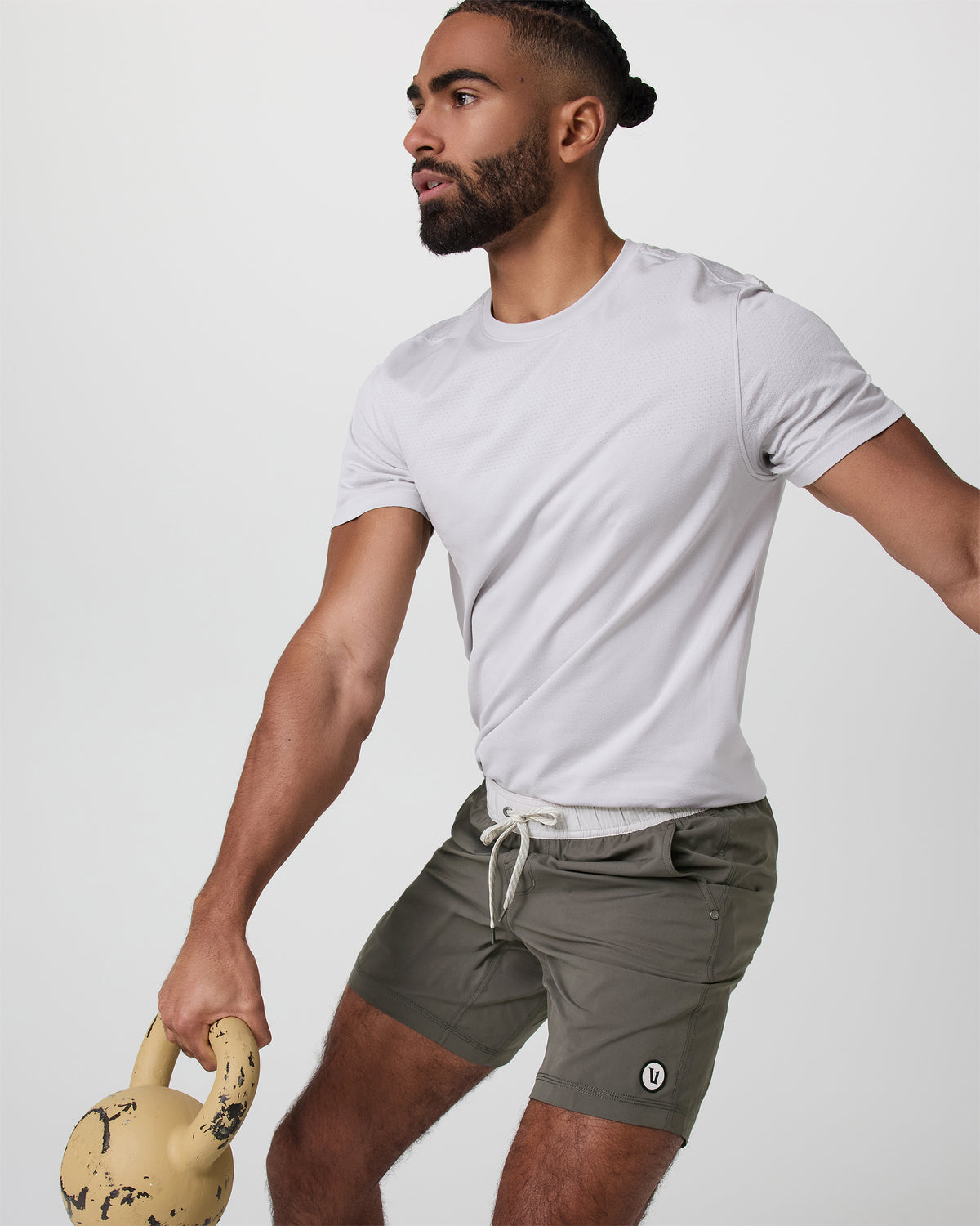 Men Vuori Kore Short Lined 7" Men's Warm Grey Athletic Shorts