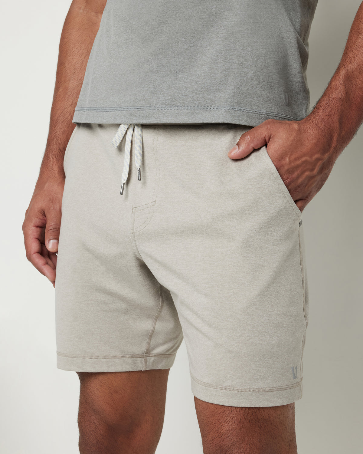 Men Vuori Ponto Short Men's Dark Salt Heather Jogger Shorts