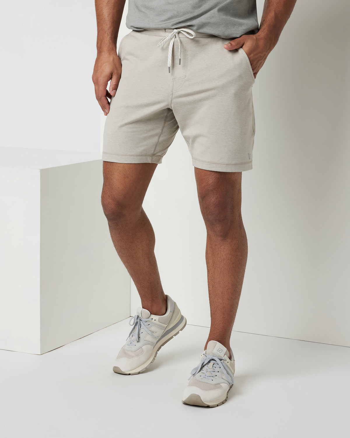 Men Vuori Ponto Short Men's Dark Salt Heather Jogger Shorts
