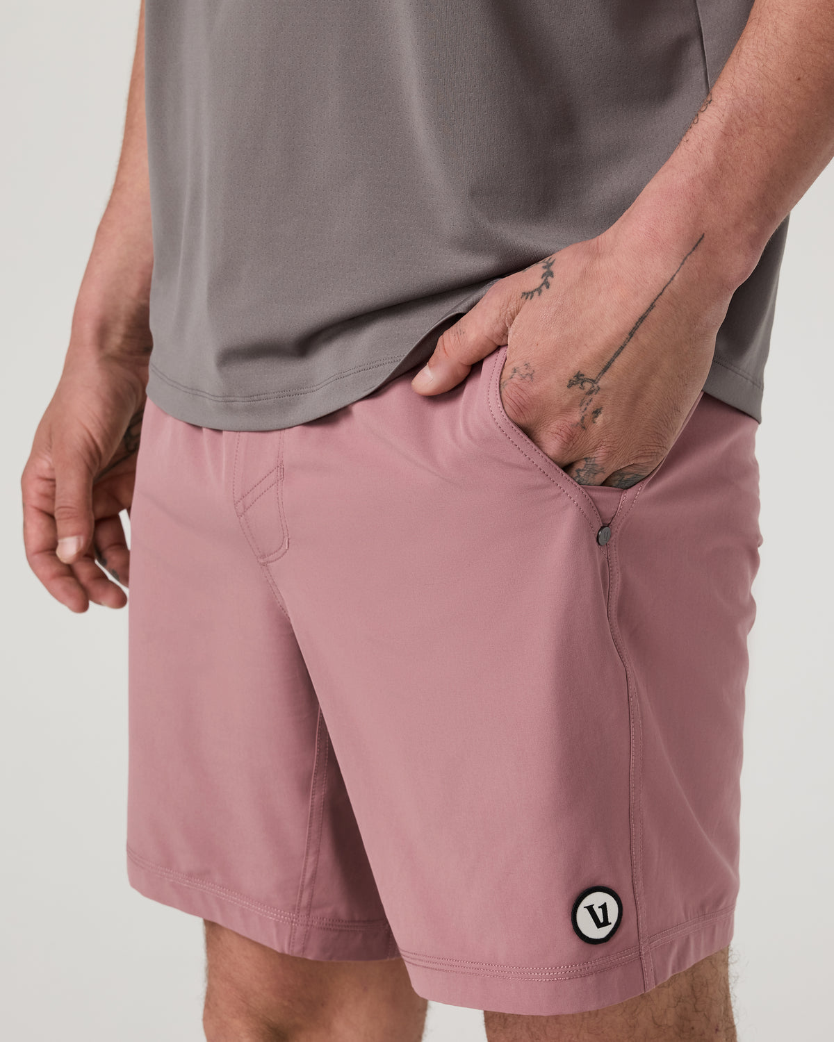 Men Vuori Kore Short Lined 7" Men's Summer Red Athletic Shorts