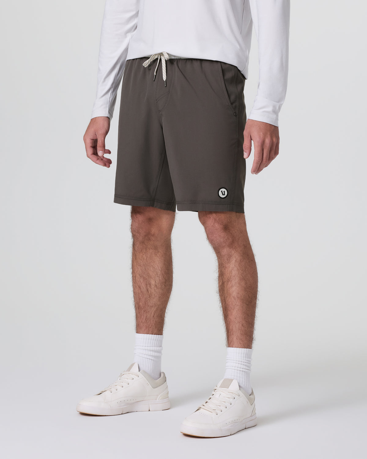 Men Vuori Kore Short Lined 9" Warm Grey Athletic Shorts