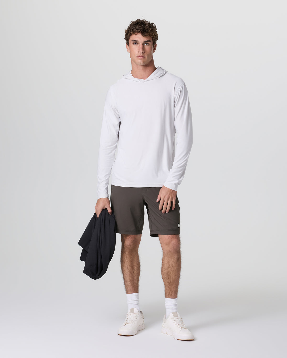 Men Vuori Kore Short Lined 9" Warm Grey Athletic Shorts