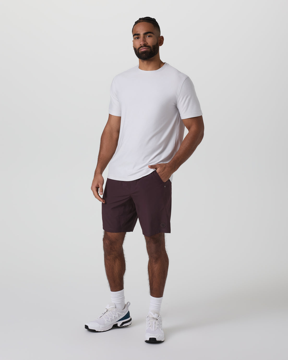 Men Vuori Kore Short Lined 9" Raisin Tonal Athletic Shorts