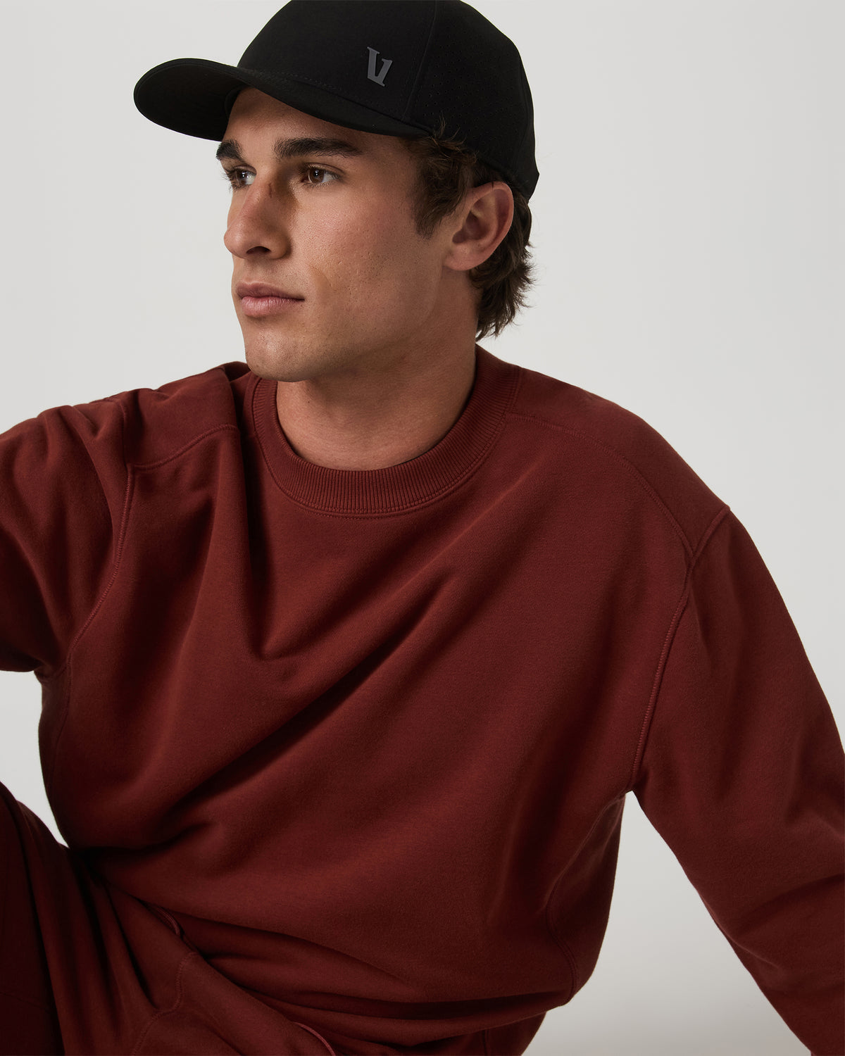 Men Vuori Cypress Vintage Crew Men's Firebrick Fleece Pullover
