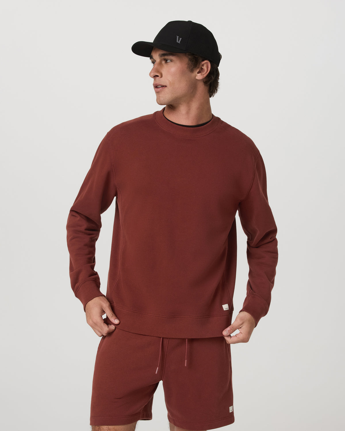 Men Vuori Cypress Vintage Crew Men's Firebrick Fleece Pullover