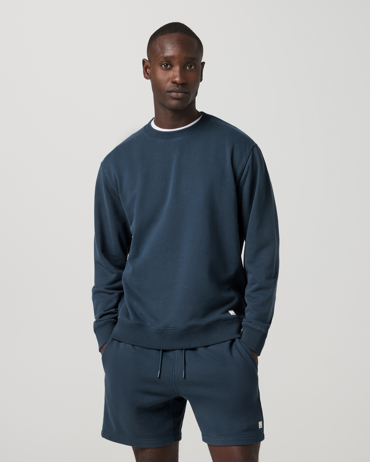 Men Vuori Cypress Vintage Crew Men's Ocean Blue Fleece Pullover