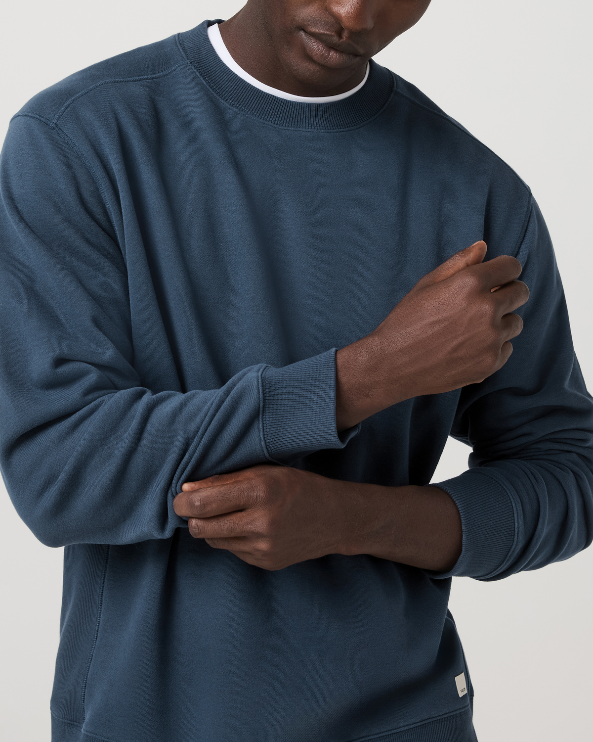 Men Vuori Cypress Vintage Crew Men's Ocean Blue Fleece Pullover
