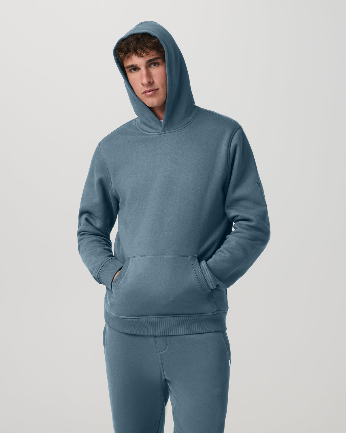 Men Vuori Seaside Pullover Hoodie Blue Sea Heavyweight Hoodie