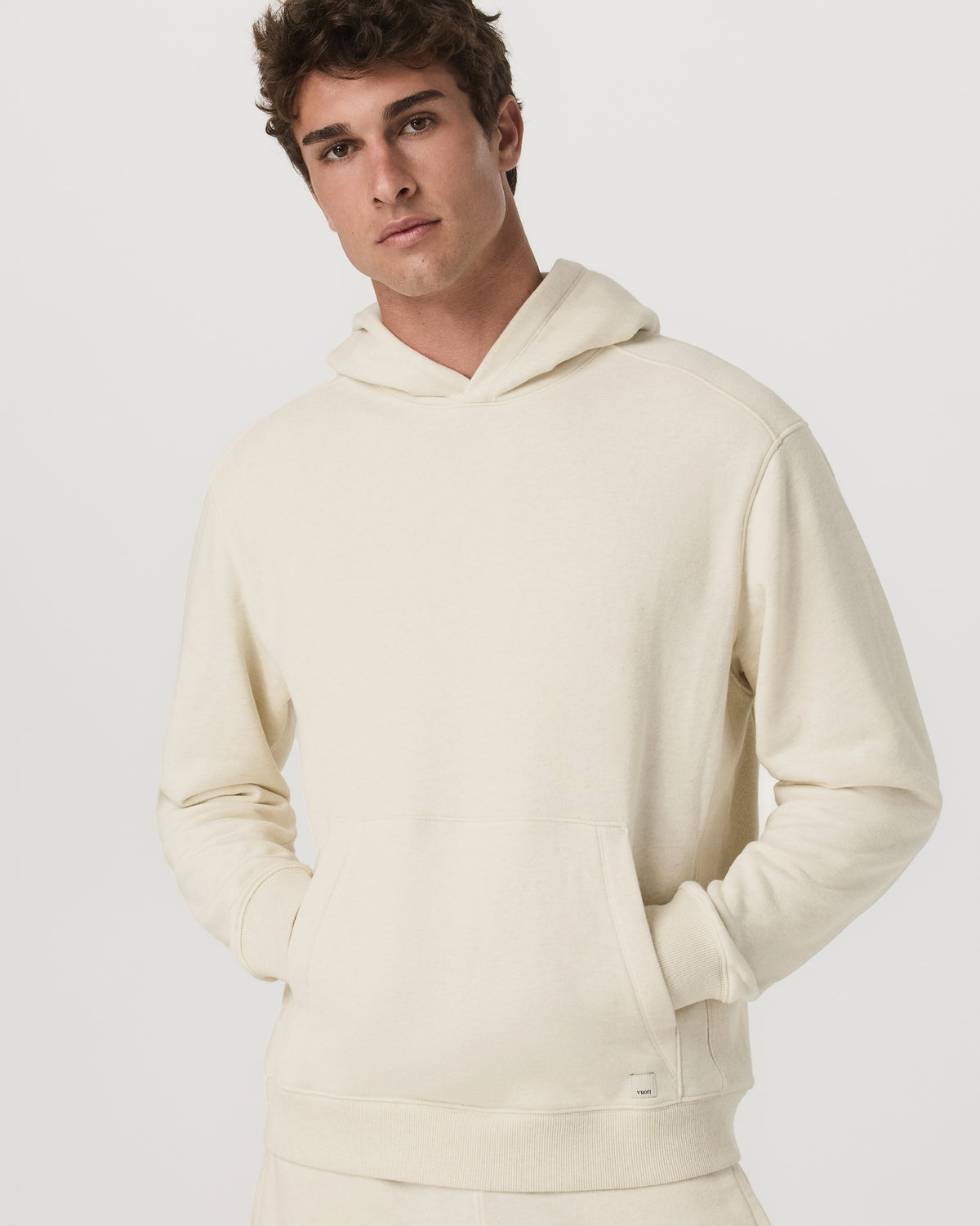 Men Vuori Cypress Vintage Hoodie Men's Buttermilk Heather Hoodie