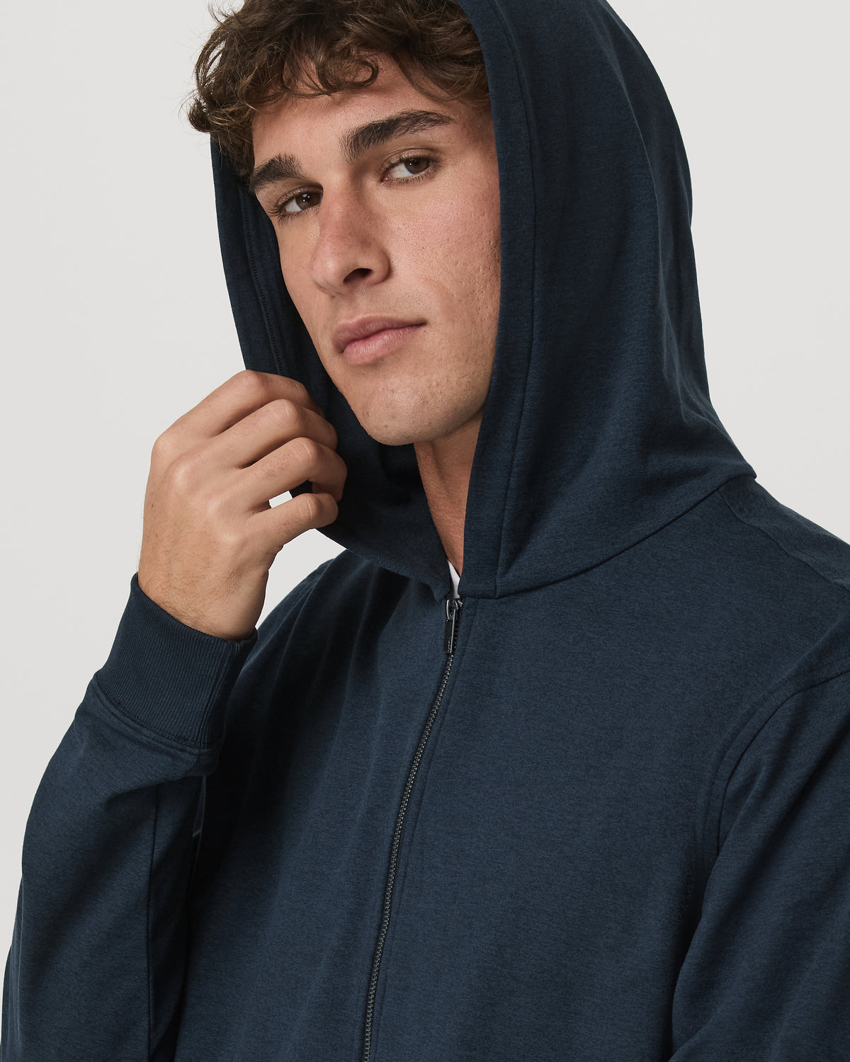 Men Vuori Coronado Full Zip Hoodie 2.0 Men's Midnight Heather Jacket