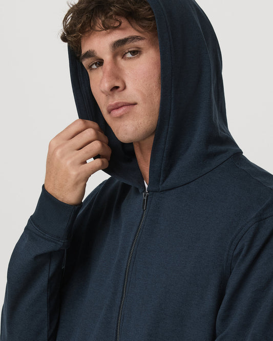 Men Vuori Coronado Full Zip Hoodie 2.0 Men's Midnight Heather Jacket
