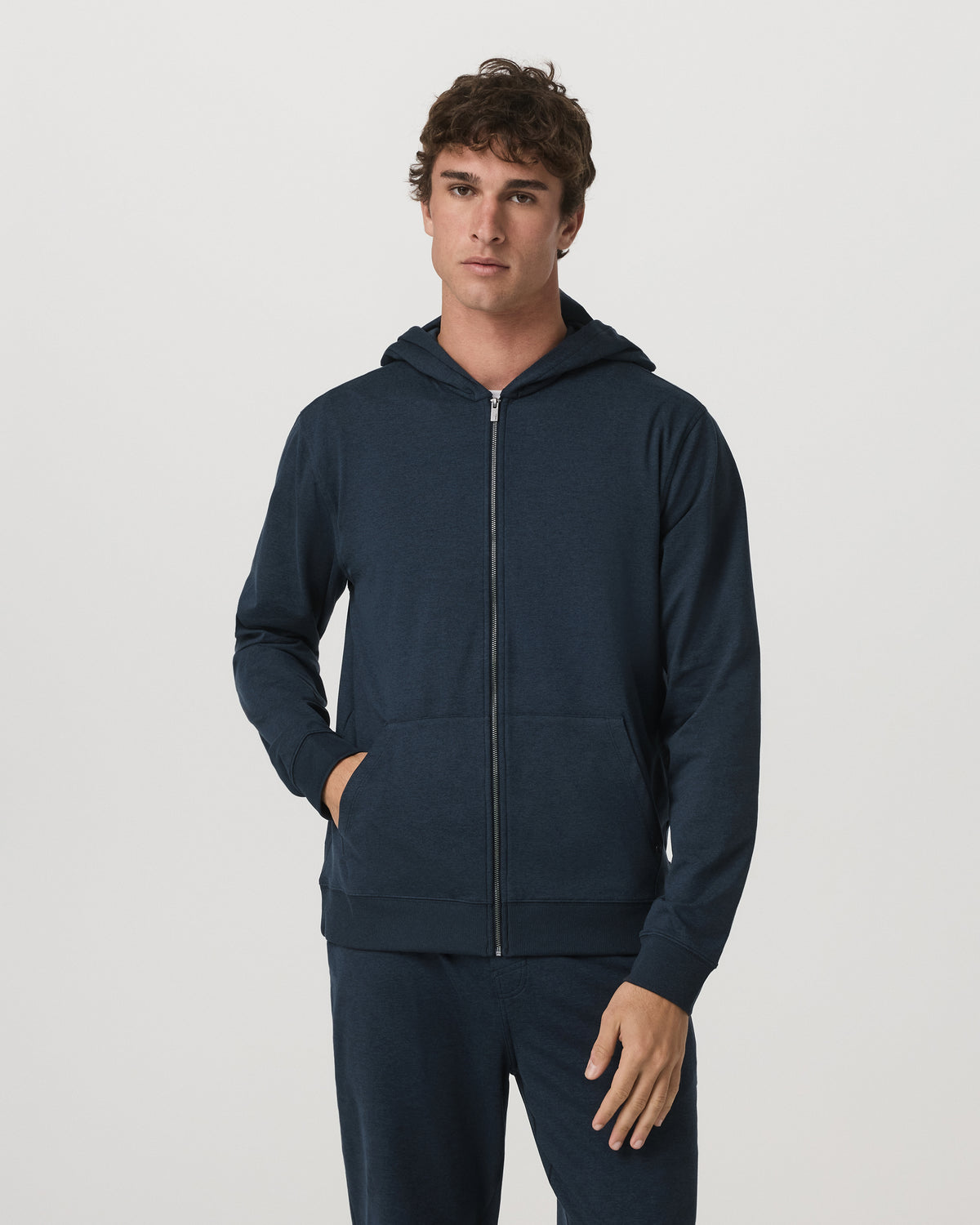 Men Vuori Coronado Full Zip Hoodie 2.0 Men's Midnight Heather Jacket