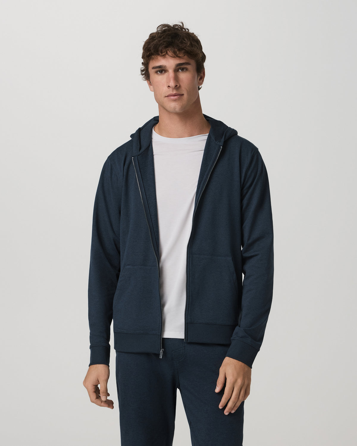 Men Vuori Coronado Full Zip Hoodie 2.0 Men's Midnight Heather Jacket