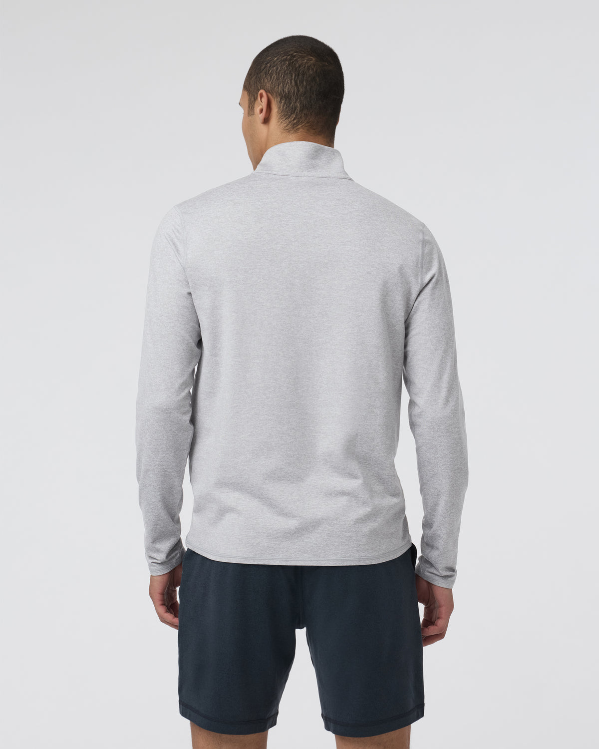 Men Vuori Ponto Half Zip Mock Neck Light Heather Grey