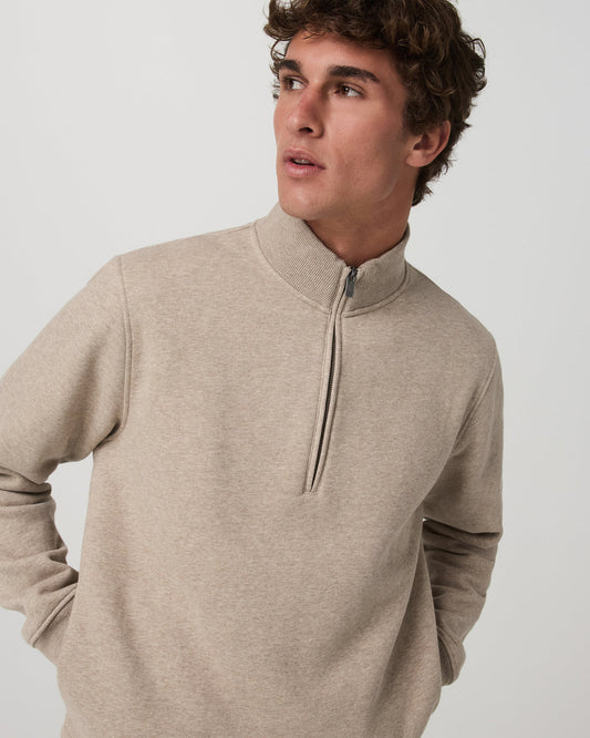Men Vuori Seaside Half Zip Men's Acorn Heather Fleece Pullover